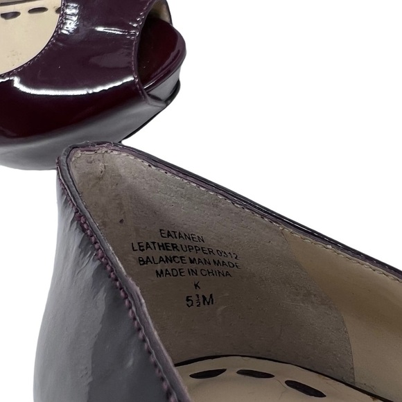 Enzo Angiolini Eatanen Patent Leather Peep Toe Platform Heels Burgundy Size 5.5 - Picture 12 of 13